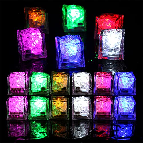 72 Pack MultiColor Waterproof LED Ice Cubes - Light Up Drinking Ice for Parties & Weddings