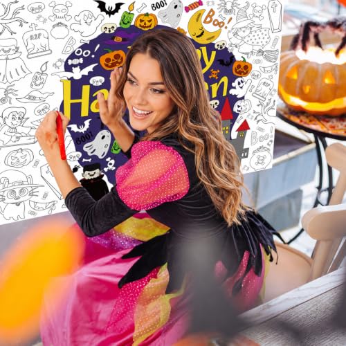 Halloween Coloring Poster Giant Tablecloth Sheets - Kids Party Craft & Activity Variation of THIS listing