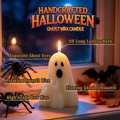 Ghost Candles Set - 12 Pack Mini Soy Wax Halloween Decorations - Ghost 2 / 12 Packs