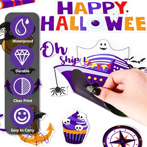 Halloween Door Magnets 16 Pack - Spooky Pumpkin & Ghost Decorations Waterproof Reusable