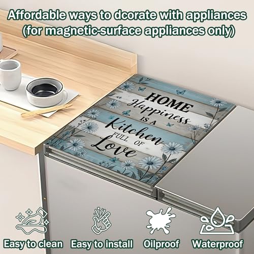 Rustic Flowers Dishwasher Magnet Cover - Decorative Full Panel Kitchen Decor 23x26 Inch
