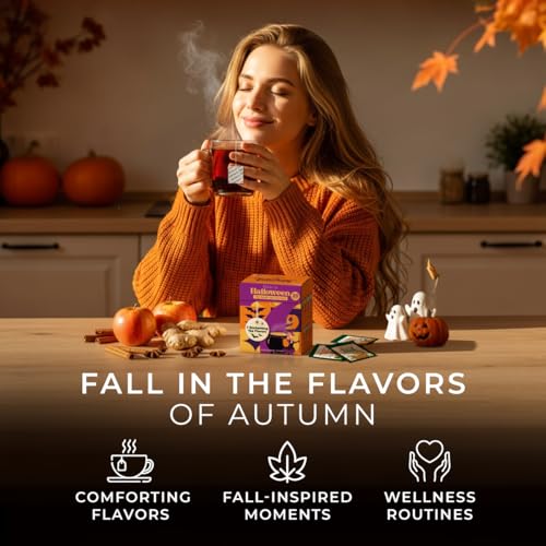 Halloween Tea Gift Set - 20 Flavored Tea Bags Assorted Pack with Variation Halloween Tea Collection