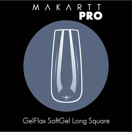 MakarttPro GelFlex Soft Gel Tips 500pc Box – Long Square Shape – 14 Sizes 00–9 – Clear Soft Gel Extensions – Easy to Apply, Lightweight, Professional Salon Quality