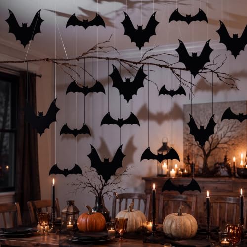 Halloween Bat Hanging Decorations Set - Spooky Ceiling Decor for Indoor Parties