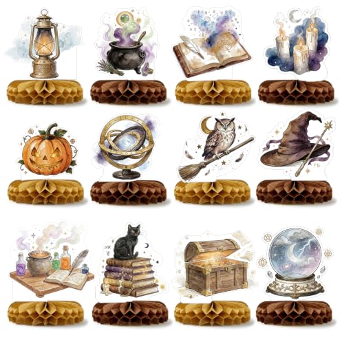 Wizard Honeycomb Centerpieces Set - 12pcs 3D Table Decorations for Parties