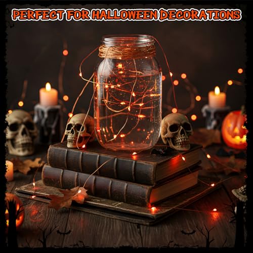 USB Fairy Lights Set - 3 Pack 16 ft Orange String Lights for Holiday & Party Decor