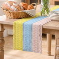 Farmhouse Style Table Runner 12x90 Inch - Yellow Blue Pink Rustic Decor