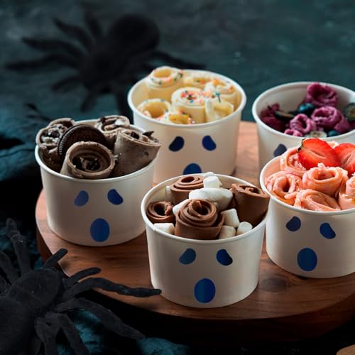Confettiville Ghost Face Paper Ice Cream Cups 50-Count, 9 Oz Disposable Dessert Bowls for Hot or Cold Food