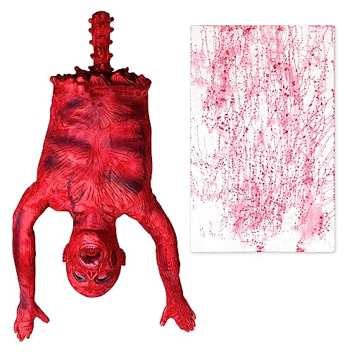 Halloween Bloody Half Body Hanging Prop with Bag - Creepy 29 Inch Decoration