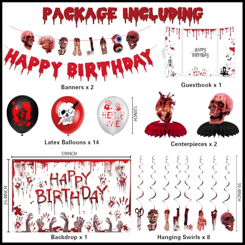 Halloween Horror Birthday Banner Guestbook Party Decorations Set