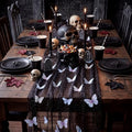 Halloween Black Butterfly Table Runner 9.8 ft Tulle Tablecloth for Parties