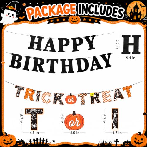 Halloween Party Decorations Set with Balloons & Banners - Happy Birthday Variation