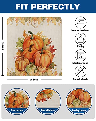 Set of 6 Fall Chair Covers for Dining Room Thanksgiving Kitchen Slipcovers