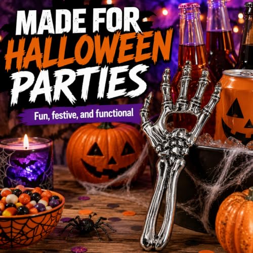 Sarcidery Skeleton Hand Beer Bottle Opener - Silver Gothic Bar Tool