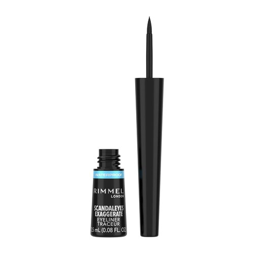 Rimmel Exaggerate Liquid Eye Liner - High-Impact Glossy Black Finish for Bold Eyes