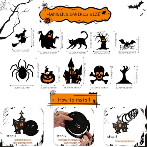 Orange Halloween Decorations Kit with Banners & Swirls - Spooky Party Supplies