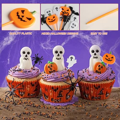 Halloween Cocktail Picks - 50 Pcs Food Skewers for Drinks & Snacks