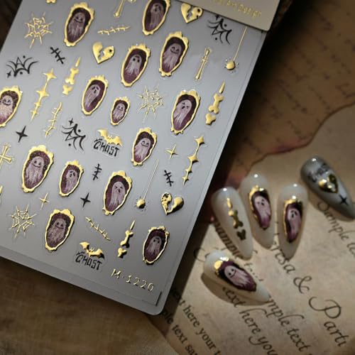 Halloween Nail Art Stickers Ghost 5D Embossed Nail Decals - Style-4