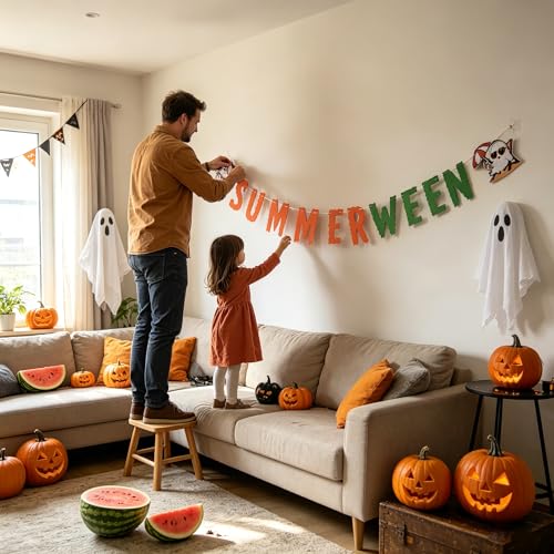 Summerween Banner Decor Halloween Summer Garland Party Decoration