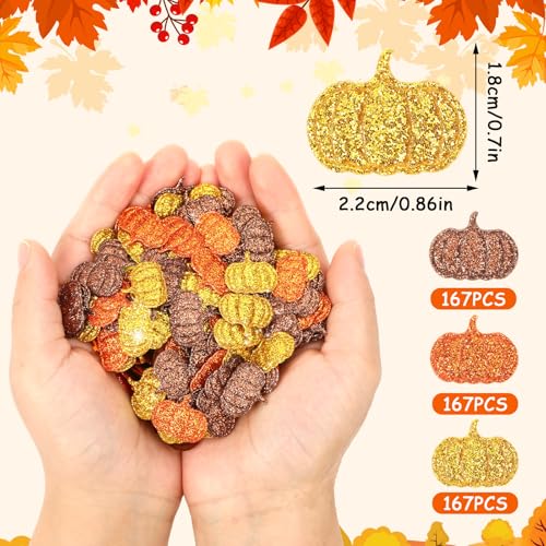Fall Pumpkin Glitter Confetti - 500 Pcs Felt Autumn Table Decorations - Variation of THIS listing
