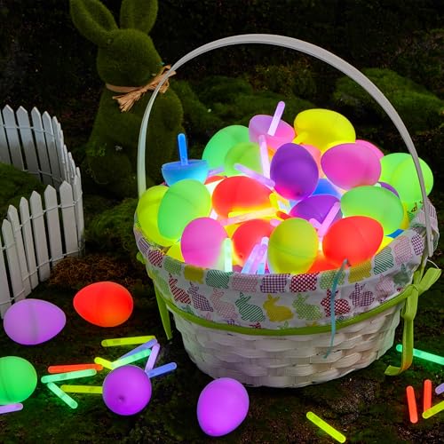 Easter Egg & Glow Stick Set - 200pcs Eggs + 300pcs Glow Sticks, Party Favors & Hunt Supplies - Variation of THIS listing