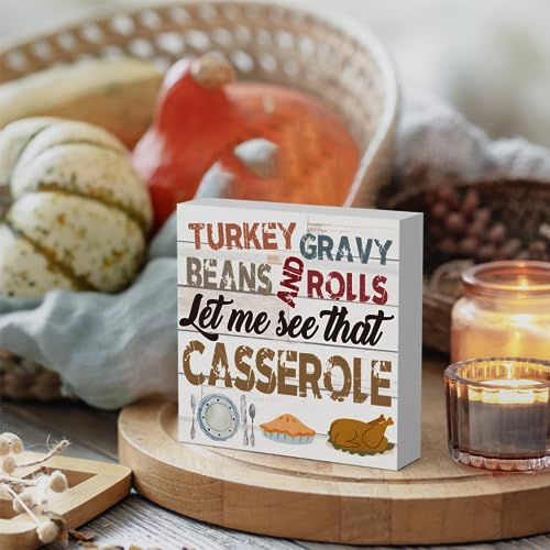 Thanksgiving Wooden Box Sign - Farmhouse Rustic Fall Decor - 5x5 Inches - Happy Thanksgiving 10