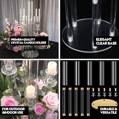 5 Arm Gold Candle Holder Candelabra - 26 Inch Tall Table Centerpiece with Variation 1