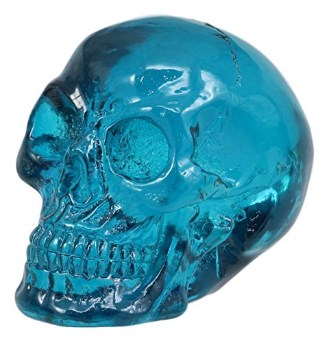 Set of 4 Translucent Witching Hour Skull Miniatures - Blue Halloween Decor