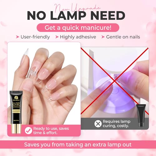 Semi Solid Nail Glue 20ML - Strong, Fast-Drying Press On Nails Adhesive - No Lamp Needed