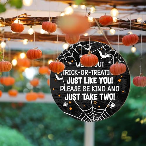 Halloween Welcome Sign Decor for Front Door - Fall Farmhouse Style - Variation D