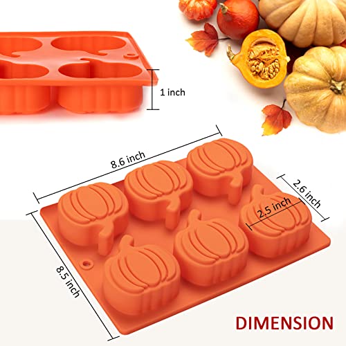 Silicone Pumpkin Molds 2 Pack - Halloween Thanksgiving Fall Baking & Soap Making