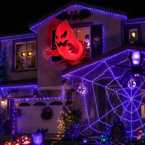 Halloween Ghost Inflatables Outdoor Window Decoration - 3.5 Ft Scary Yard Inflatable with LED Lights