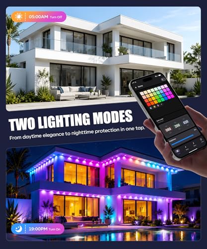 Outdoor RGBIC Permanent Lights 200FT - App & Voice Control Waterproof Holiday Decor