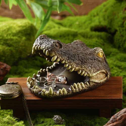 Alligator Head Desk Organizer with Ashtray - Creative Resin Home & Office Decor - Design 2