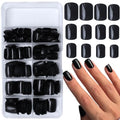Black Short Square Press On Nails Kit - 240PCS Fake Nails with Adhesive & Tools