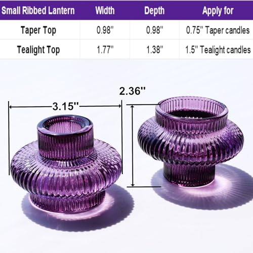 Purple Taper Candle Holders Set of 6 - Halloween Thanksgiving Party Decor Variation of Purple / 6