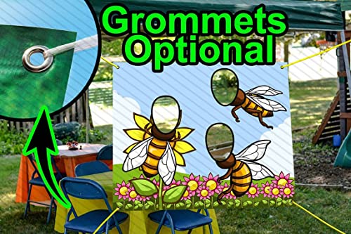 Bee Themed Hole in Face Cutout Banner for Party Decorations 36x42 Inch