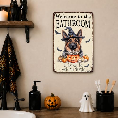 Halloween Wall Art German Shepherd Dog Sign - Funny Bathroom Decorations - Variation of THIS listing