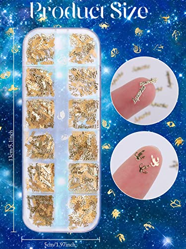Zodiac Nail Charm Set - 2 Boxes Constellation Nail Art Accessories