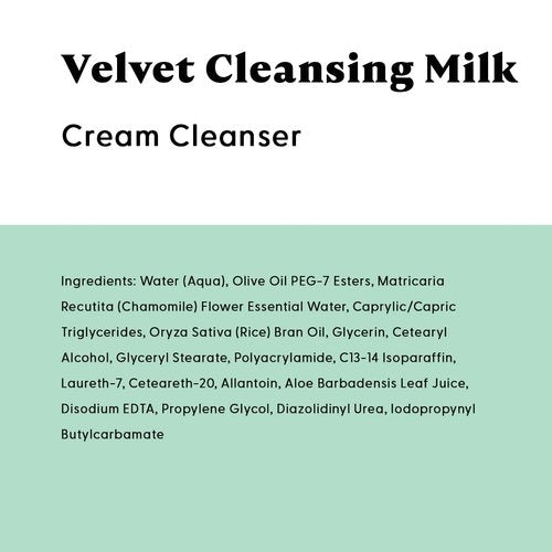 Stratia Velvet Cleansing Milk - Gentle Moisturizing Face Cleanser with Chamomile & Aloe Vera | 8 Fl Oz