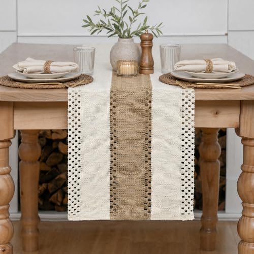 Linen Farmhouse Rustic Table Runner 12x36 Inch - Artoid Mode