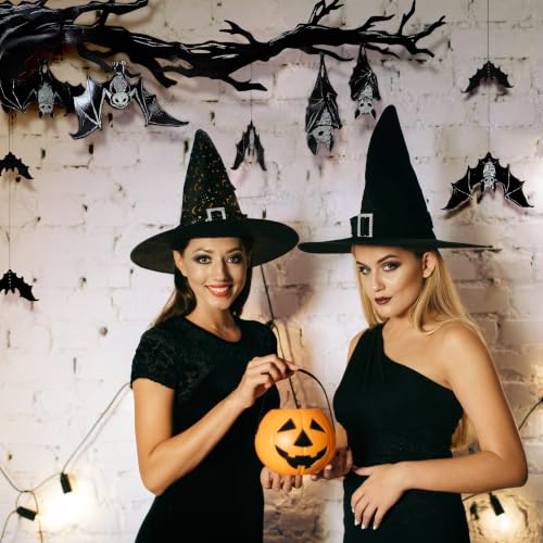 Halloween Bat Banner Garland - Black Glitter Hanging Bat Streamers - Bat Variation