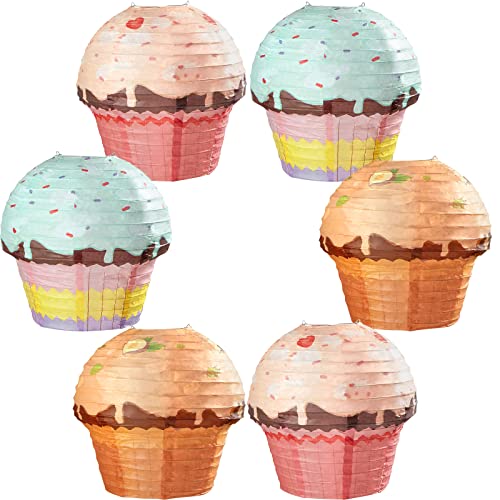 6 Pieces Candyland Cupcake & Donut Lanterns Party Decorations - Halloween & Birthday