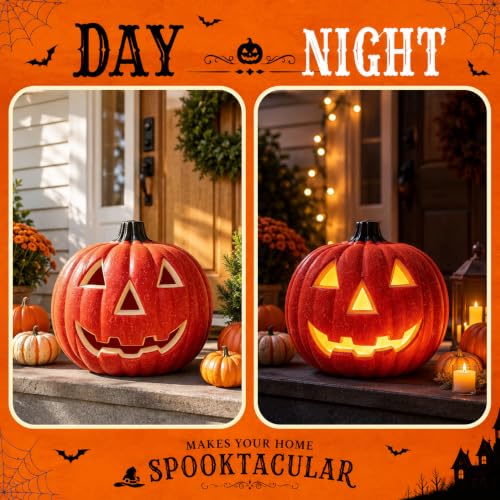 Light Up Jack O Lantern Halloween Pumpkin Decor - Spooky Face Lanterns