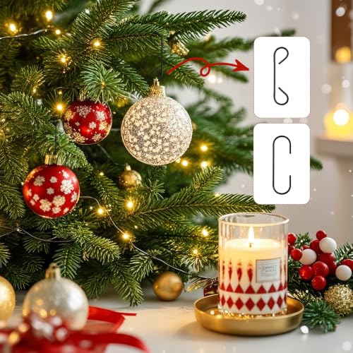 Black Ornament Hooks 100PCS - Christmas & Halloween Tree Decorations