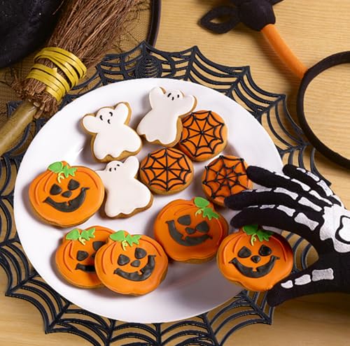 Halloween Spider Web Placemats Set of 4 - Black Non-Slip Heat Insulation Table Mats