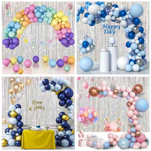 Shiny Silver Fringe Backdrop Party Decorations - Photo Booth Streamer, Bachelorette & Birthday