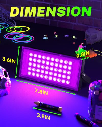 4 Pack 50W LED Black Light Floodlights Waterproof for Glow Party Halloween - Variation 4