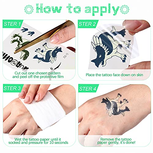 Glow Dinosaur Temporary Tattoos for Kids Waterproof Luminous Stickers - 90 Designs