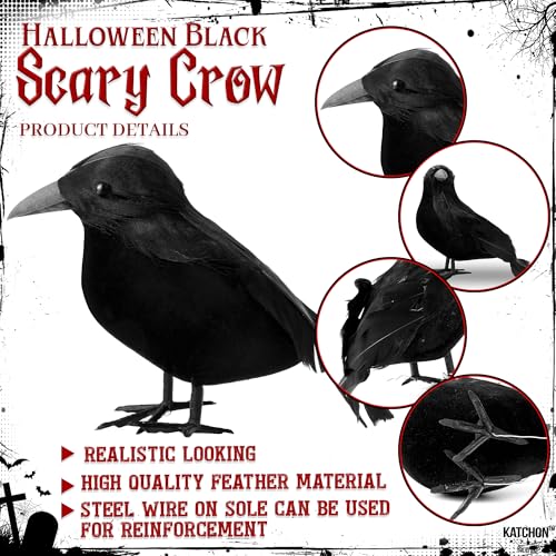 Halloween Creepy Cloth and Crows Set - Black, Pack of 7 - Spooky Decor
